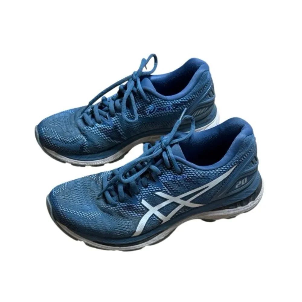 Asics Gel-Nimbus 20 Blue White Women US 8 Running Shoes Sneakers T850N C6